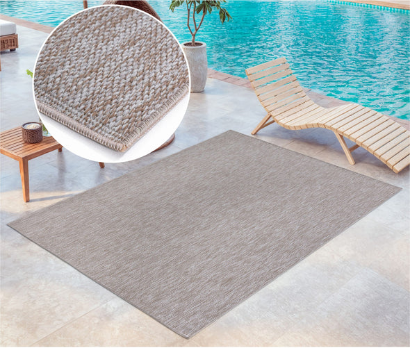 Covor Kian crem cu tesatura plata potrivit si la exterior 160x230 cm - LunaHome.ro