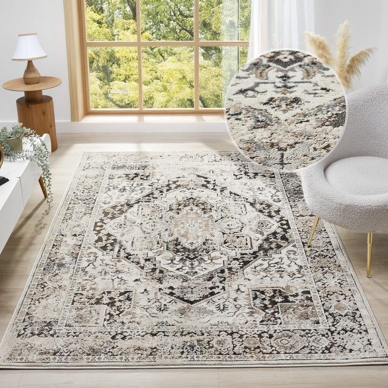 Covor Kylan cu model vintage elegant 3D maro 160x230 cm - LunaHome.ro