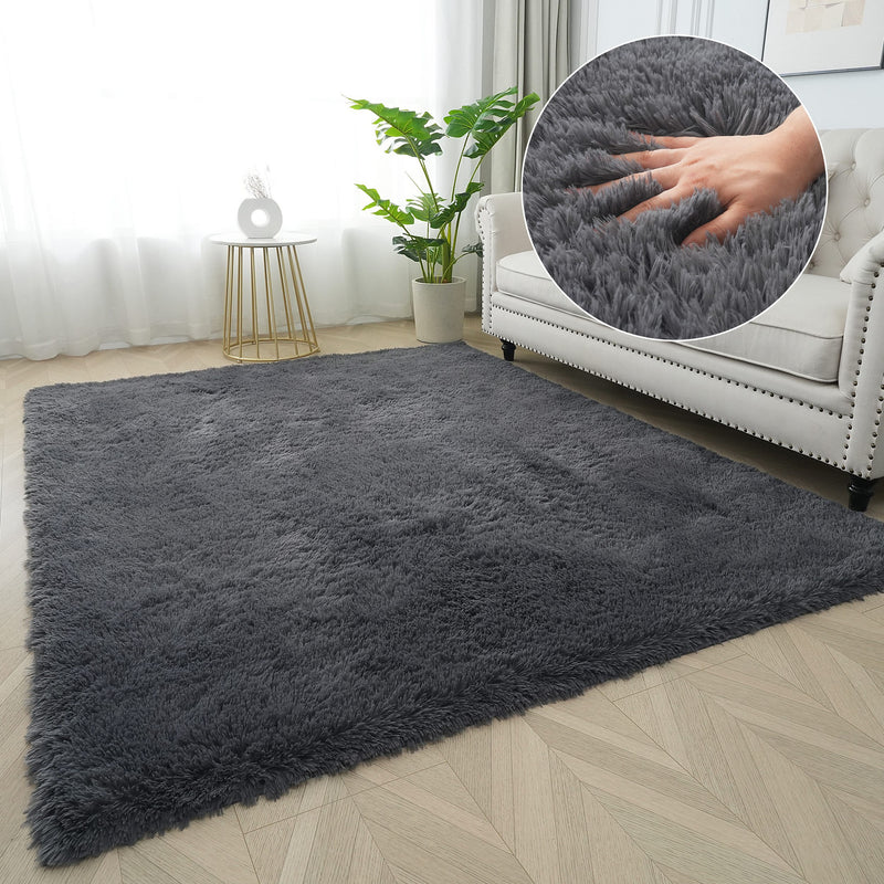 Covor Leava foarte moale si pufos gri închis 80x150 cm - LunaHome.ro