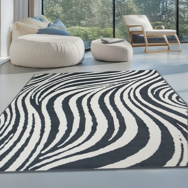 Covor Liaa cu fir scurt moale model ondulat 80x150 cm - LunaHome.ro