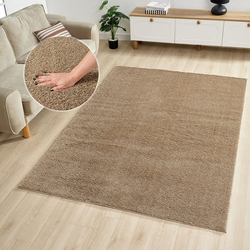 Covor Lilari cu fir lung shaggy pufos bej 160x230 cm