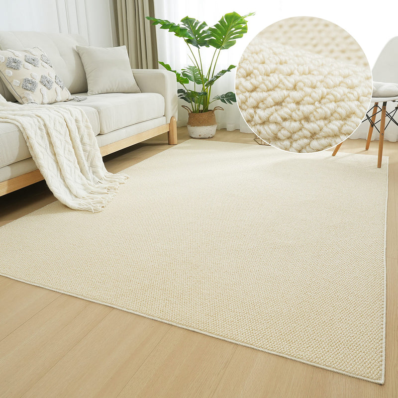 Covor Lilia crem cu aspect de sisal, tesatura plata lavabil 160x230 cm - LunaHome.ro