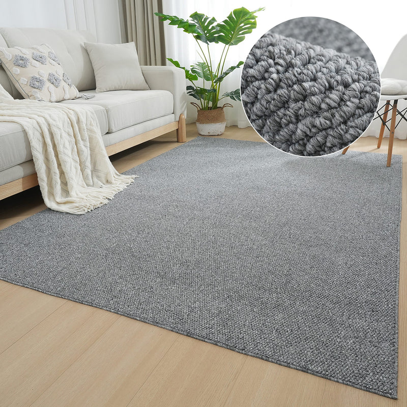 Covor Lilia gri cu aspect de sisal, tesatura plata lavabil 120x180 cm - LunaHome.ro