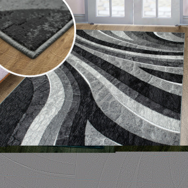 Covor Livil cu design geometric modern gri 240x320 cm - LunaHome.ro