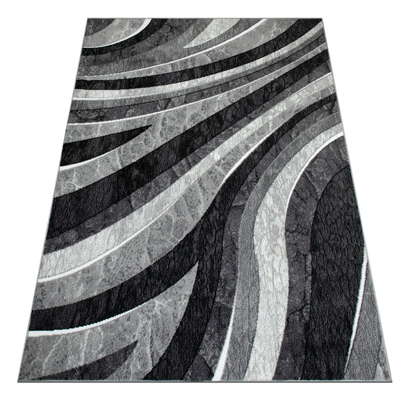 Covor Livil cu design geometric modern gri 240x320 cm