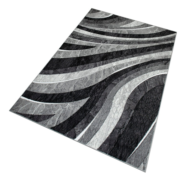 Covor Livil cu design geometric modern gri 240x320 cm