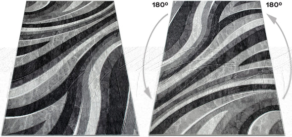 Covor Livil cu design geometric modern gri 240x320 cm