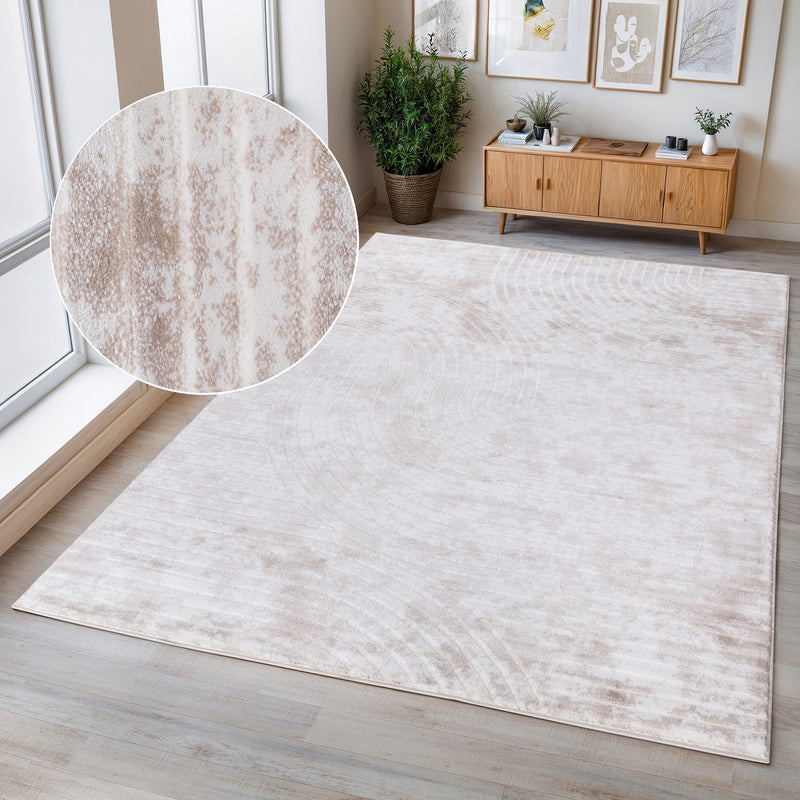 Covor Luvu modern cu design boho 3D bej 160x230 cm - LunaHome.ro