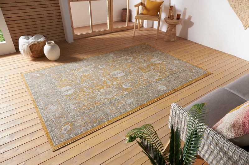 Covor Luxor cu fire scurte auriu, de interior si exterior 115x170 cm - LunaHome.ro