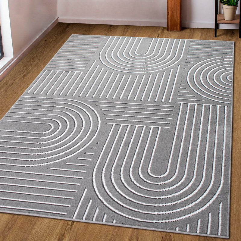 Covor Lysandra cu aspect scandinav gri, 200x300 cm - LunaHome.ro