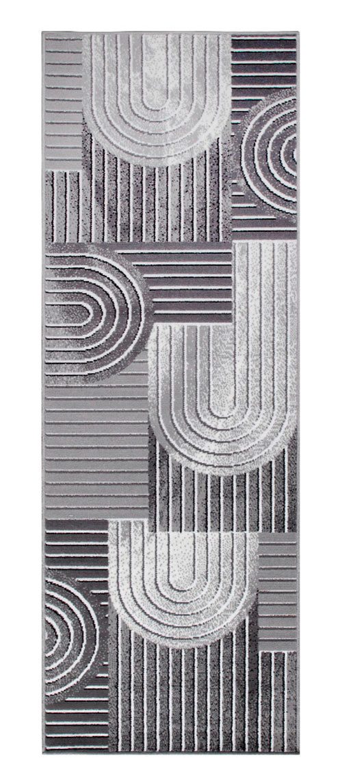 Covor Lysandra cu aspect scandinav gri inchis, 80x300 cm - LunaHome.ro