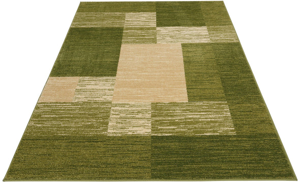 Covor Melvin cu model geometric verde foarte moale 240x320 cm