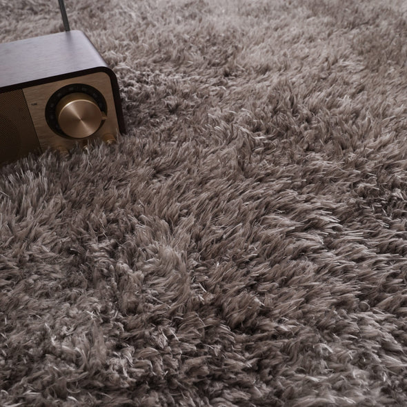 Covor Micro Shaggy pufos pestriț gri-maro 190x280 cm - LunaHome.ro