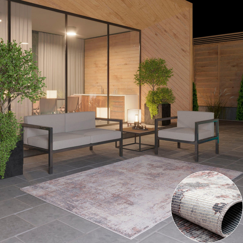 Covor Mulenen cu tesatura plata de interior si exterior gri 120x180 cm - LunaHome.ro