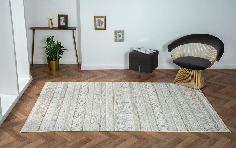 Covor My Nomady cu aspect scandinav, fire scurte crem, 160x230 cm - LunaHome.ro