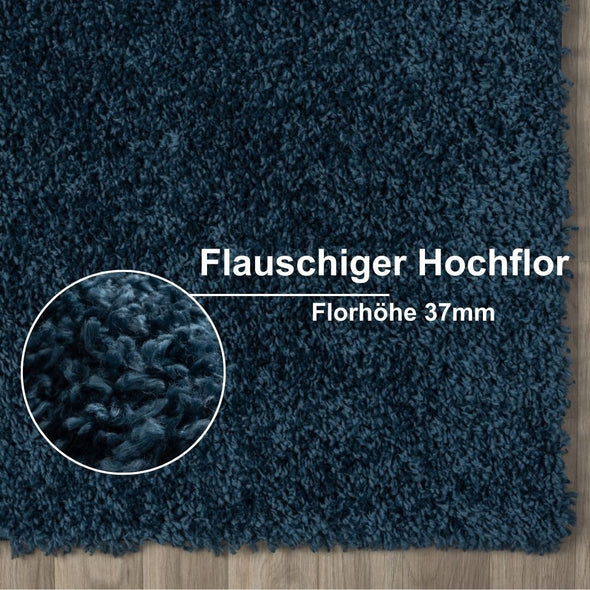 Covor MyShaggy foarte moale si pufos albastru închis 100x150 cm - LunaHome.ro