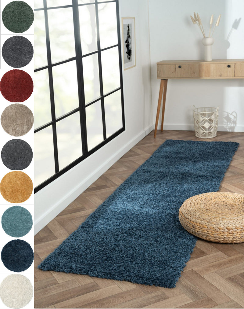 Covor MyShaggy foarte moale si pufos albastru închis 80x250 cm - LunaHome.ro