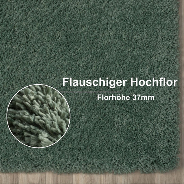 Covor MyShaggy foarte moale si pufos verde 70x140 cm - LunaHome.ro