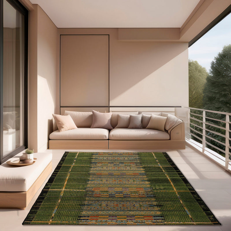 Covor Outdoor-Africa 38 pentru interior si exterior verde 80x165 cm - LunaHome.ro