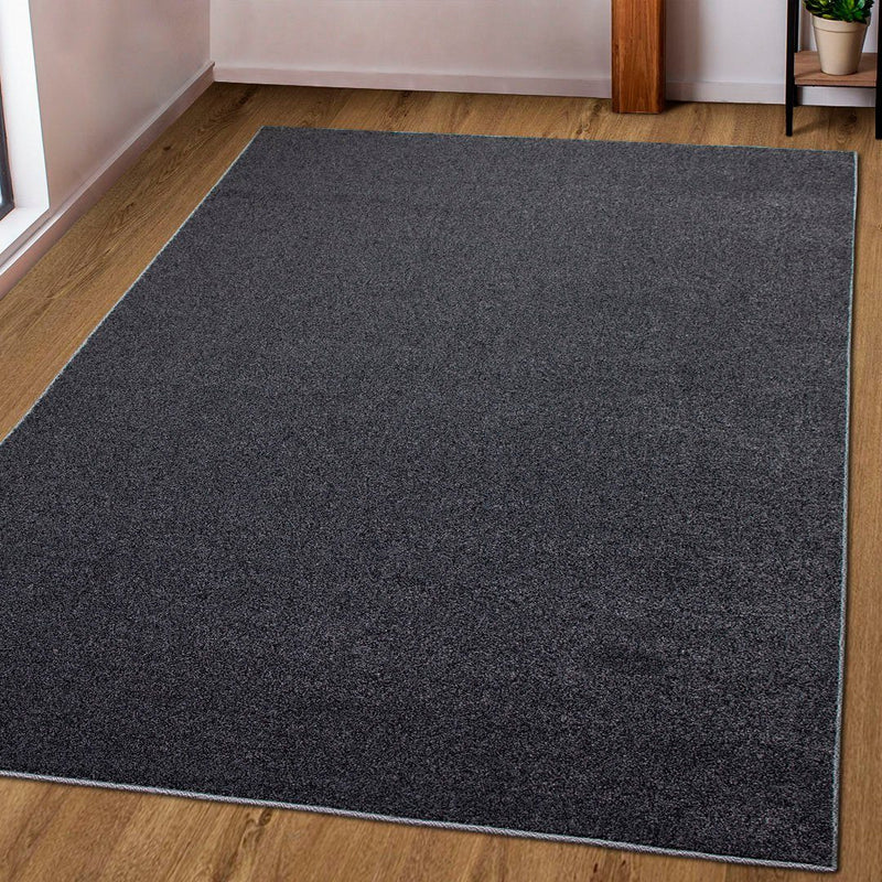 Covor Pieter culoare gri inchis cu fire scurte 160x230 cm - LunaHome.ro
