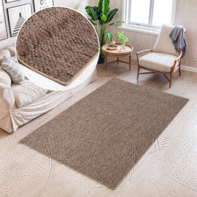 Covor Rhodos maro pentru interior și exterior, aspect de sisal 120x180 cm - LunaHome.ro