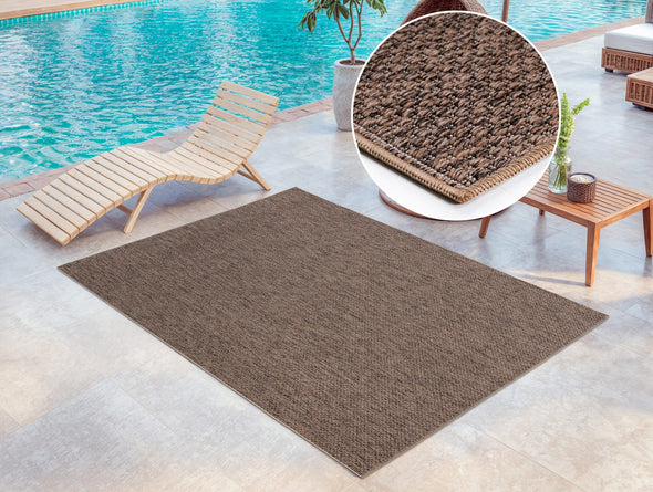 Covor Rhodos maro pentru interior și exterior, aspect de sisal 120x180 cm - LunaHome.ro