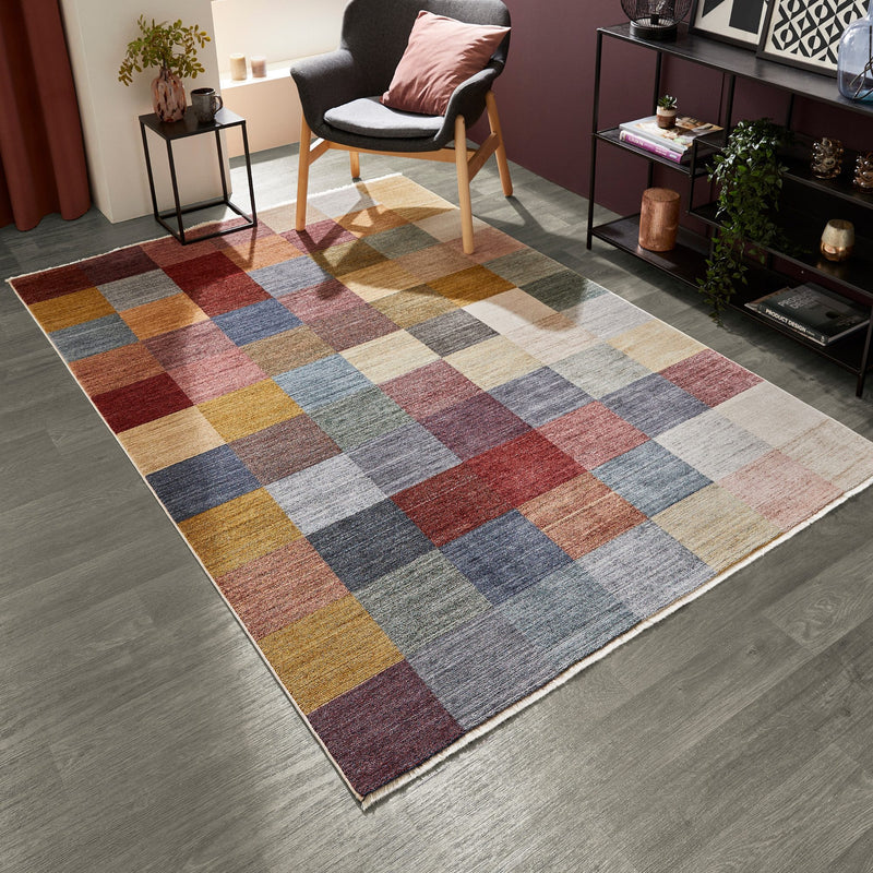 Covor Rocco cu model modern geometric cu franjuri 160x240 cm - LunaHome.ro
