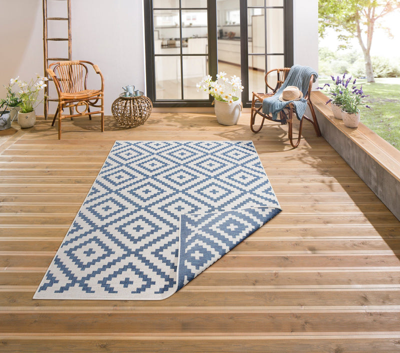 Covor Ronda potrivit si pentru exterior, albastru 280x380 cm - LunaHome.ro