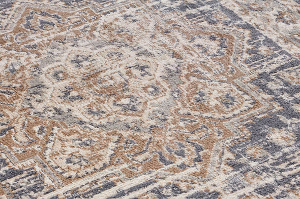 Covor Sand cu fire scurte model oriental vintage crem-albastru 160x235 cm - LunaHome.ro