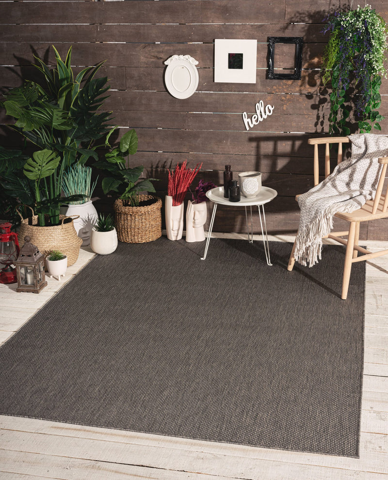 Covor Saylor cu tesatura plata pentru interior si exterior gri 120x170 cm - LunaHome.ro