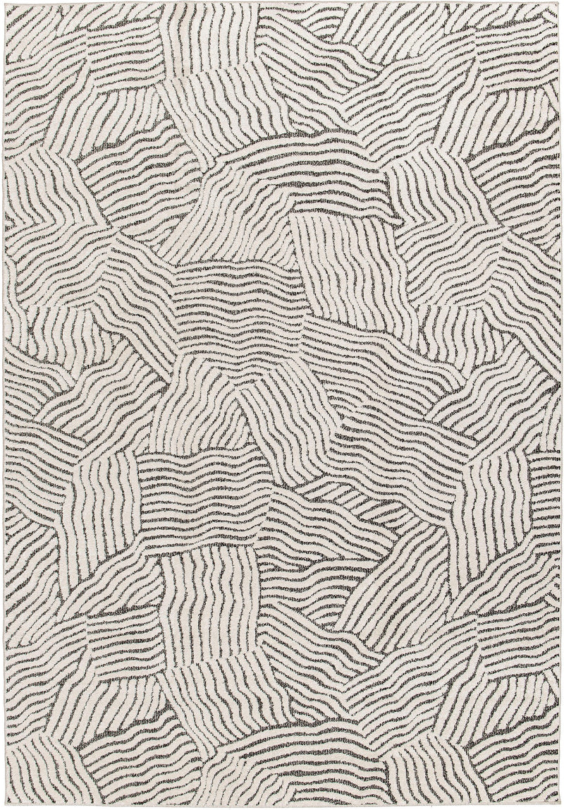 Covor Segovia foarte moale cu aspect 3D crem-gri 120x170 cm - LunaHome.ro