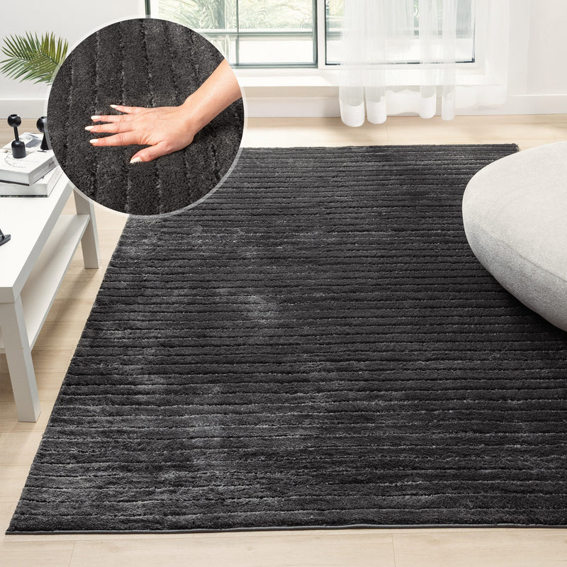Covor Selma negru cu design modern boho scandi 160x230 cm - LunaHome.ro