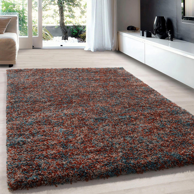Covor Shaggy Enjoy pestrit maro cu albastru 120x170 cm - LunaHome.ro