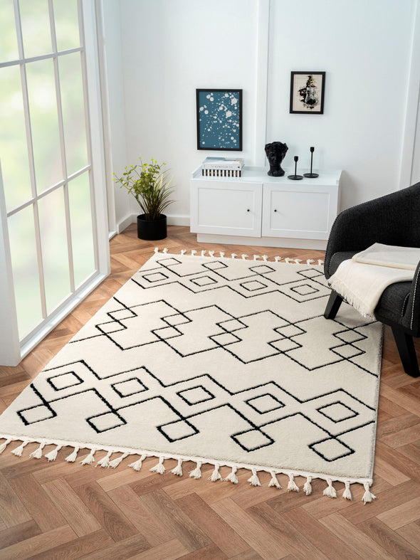 Covor Shaggy Moroccan Mural, moale si pufos, 160x230 cm - LunaHome.ro