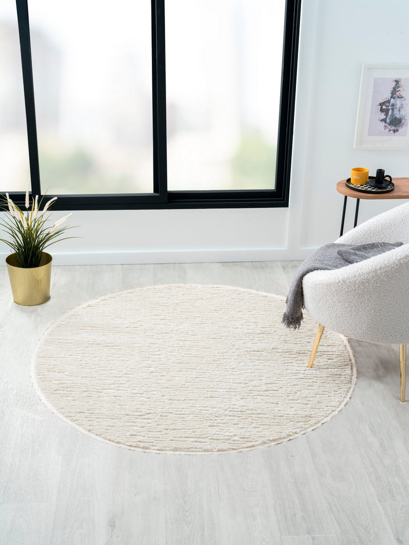 Covor Shaggy Moroccan Pureness rotund, moale si pufos, 140 cm diametru - LunaHome.ro