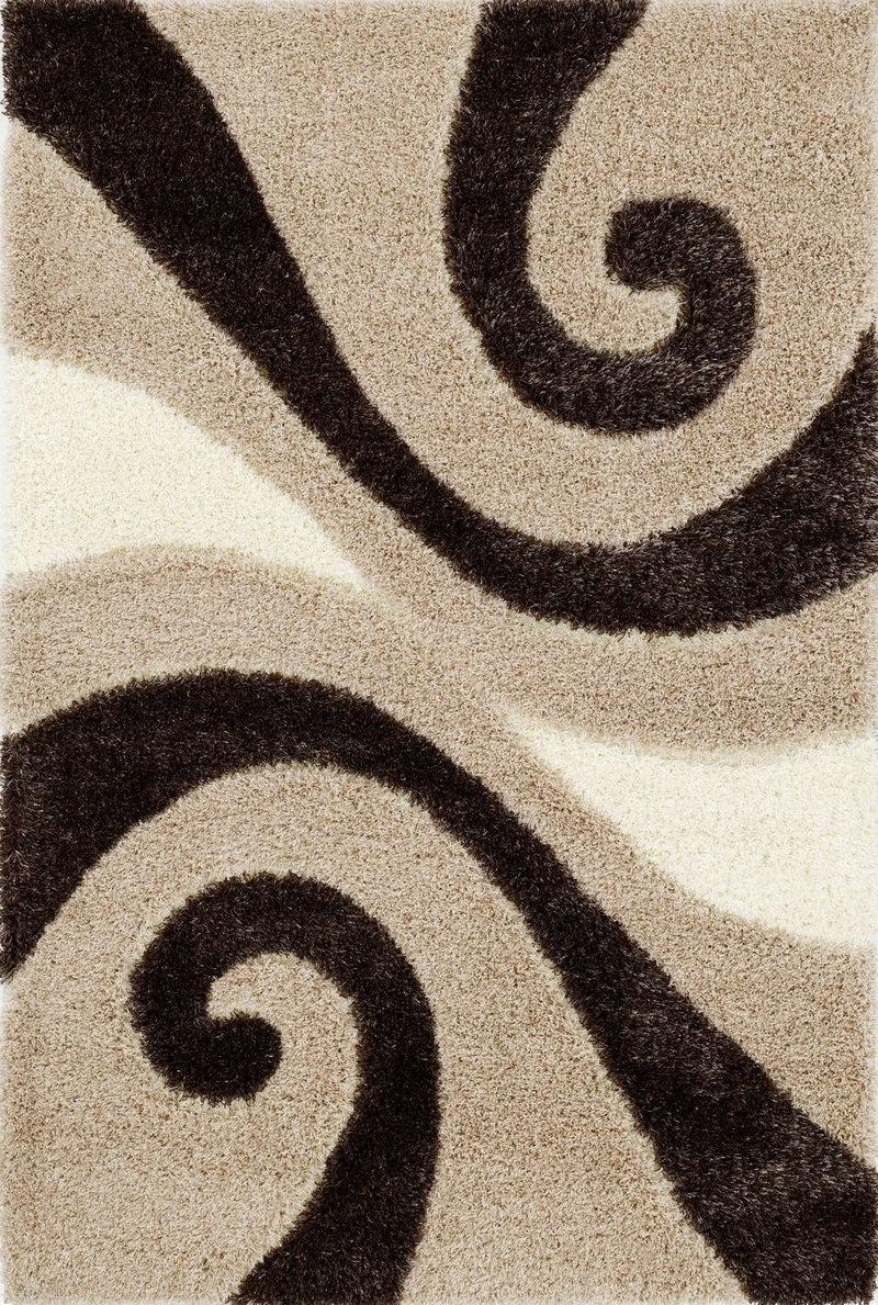 Covor Shaggy Space cu design modern bej maro 140x200 cm - LunaHome.ro