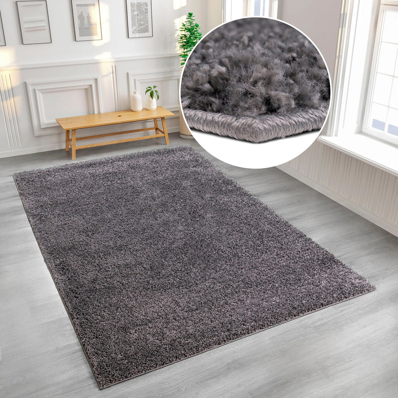 Covor Shaggy Viva gri piatră, moale si pufos, 160x230 cm - LunaHome.ro