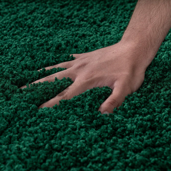 Covor Shaggy Viva verde inchis, moale si pufos, 200x200 cm - LunaHome.ro