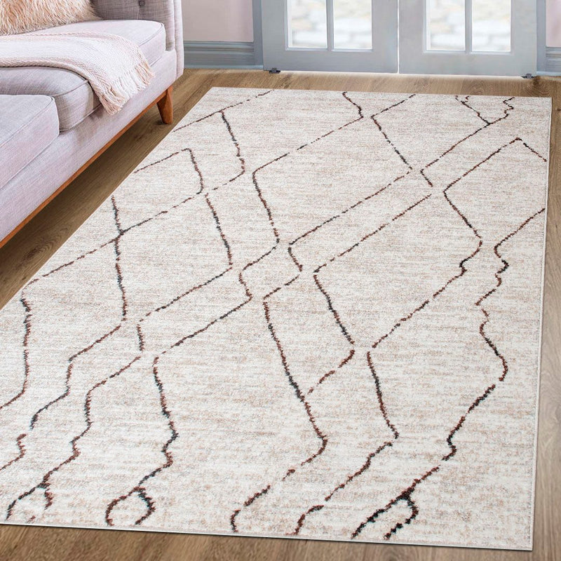 Covor Smilla cu aspect berber, suprafata fina bej 160x230 cm - LunaHome.ro