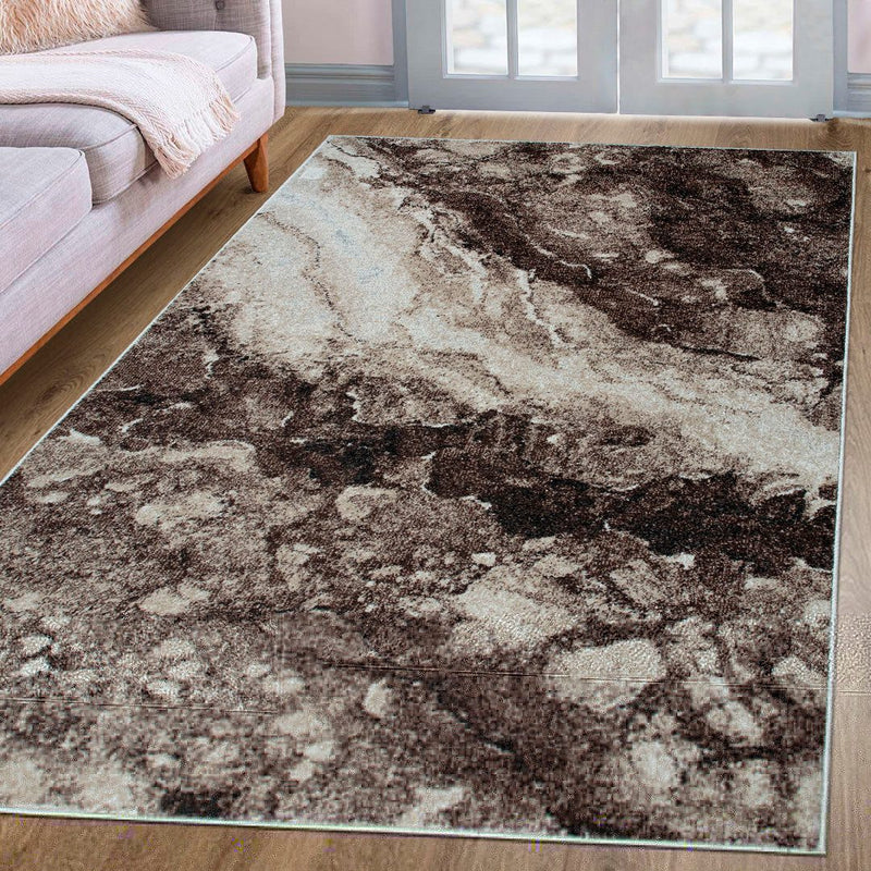 Covor Sonnenhang cu model maro modern 60x90 cm - LunaHome.ro