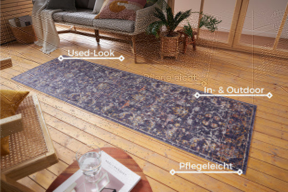 Covor Suez cu design oriental, subtire model 3D 80x200 cm - LunaHome.ro