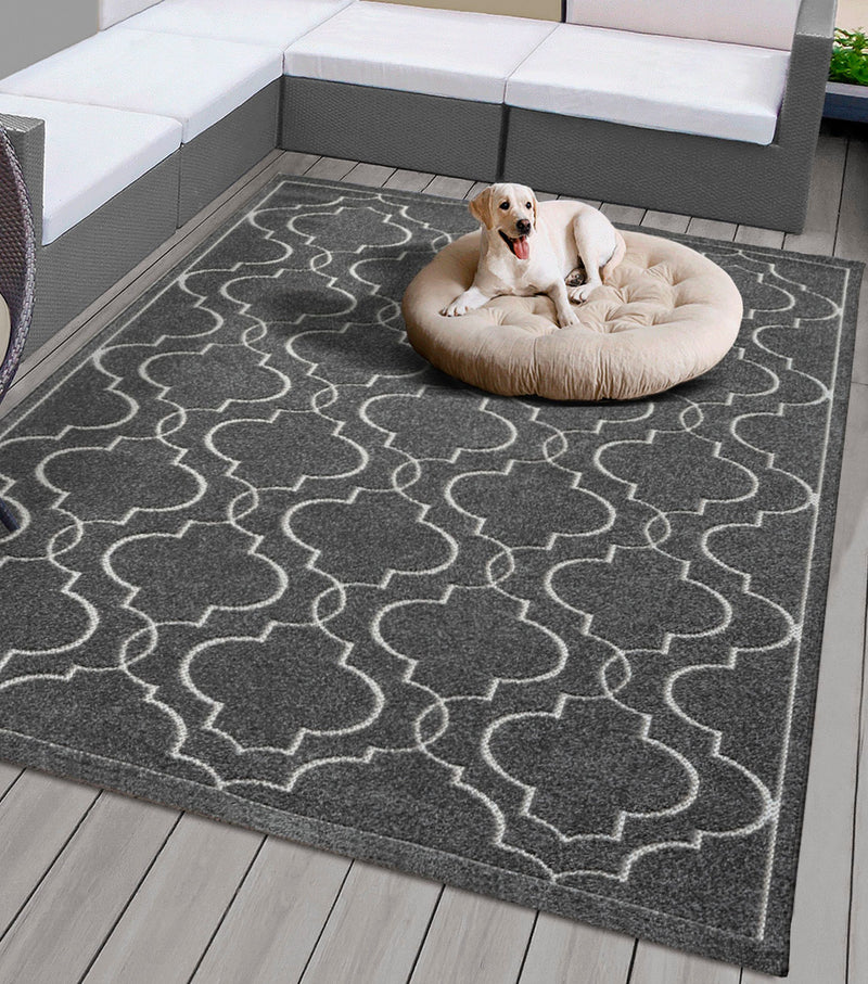 Covor Tenerife pentru interior si exterior rezistent antracit 160x230 cm - LunaHome.ro