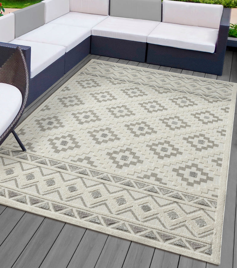 Covor Tenerife pentru interior si exterior rezistent crem 80x150 cm - LunaHome.ro