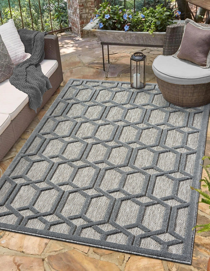 Covor Thala cu model 3D, aspect boho gri 80x150 cm - LunaHome.ro