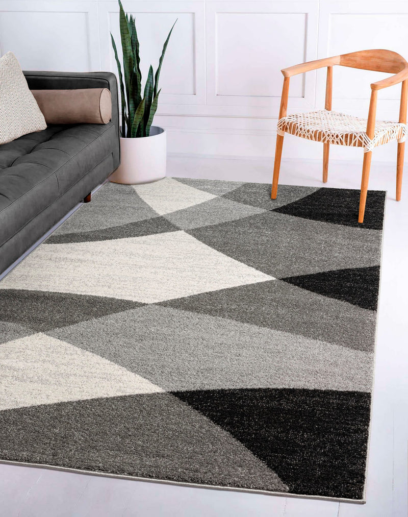 Covor Thales cu fir scurt, design modern gri 240x330 cm - LunaHome.ro