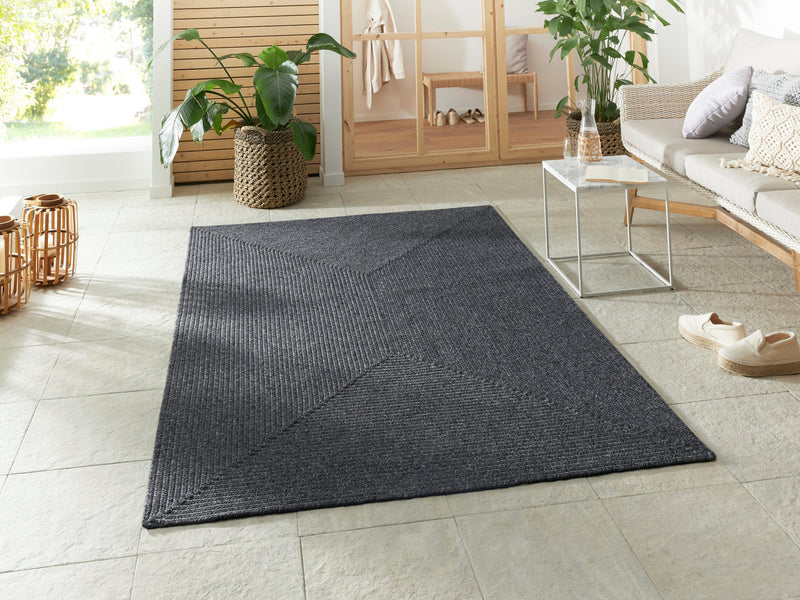 Covor Trenzado potrivit pentru exterior si interior gri 80x200 cm - LunaHome.ro