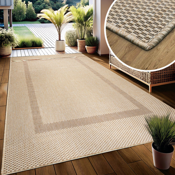 Covor Venice cu tesatura plata, aspect de sisal, bej 120x170 cm - LunaHome.ro