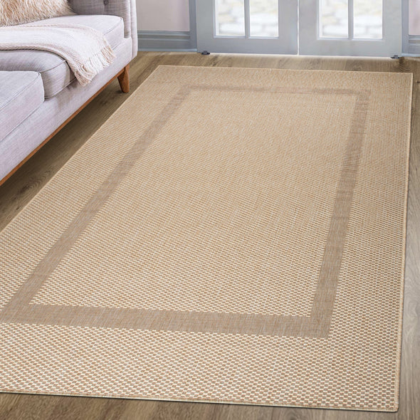 Covor Venice cu tesatura plata, aspect de sisal, bej 120x170 cm - LunaHome.ro