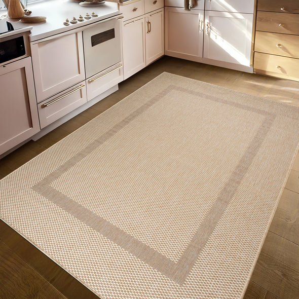 Covor Venice cu tesatura plata, aspect de sisal, bej 120x170 cm - LunaHome.ro