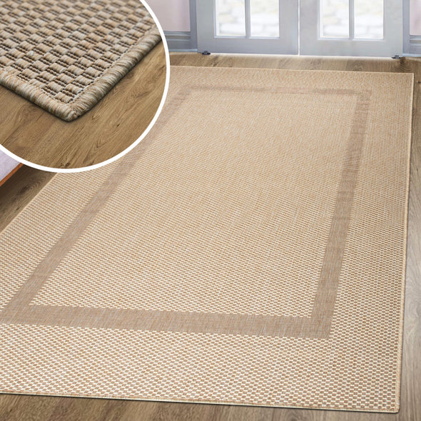 Covor Venice cu tesatura plata, aspect de sisal, bej 120x170 cm - LunaHome.ro